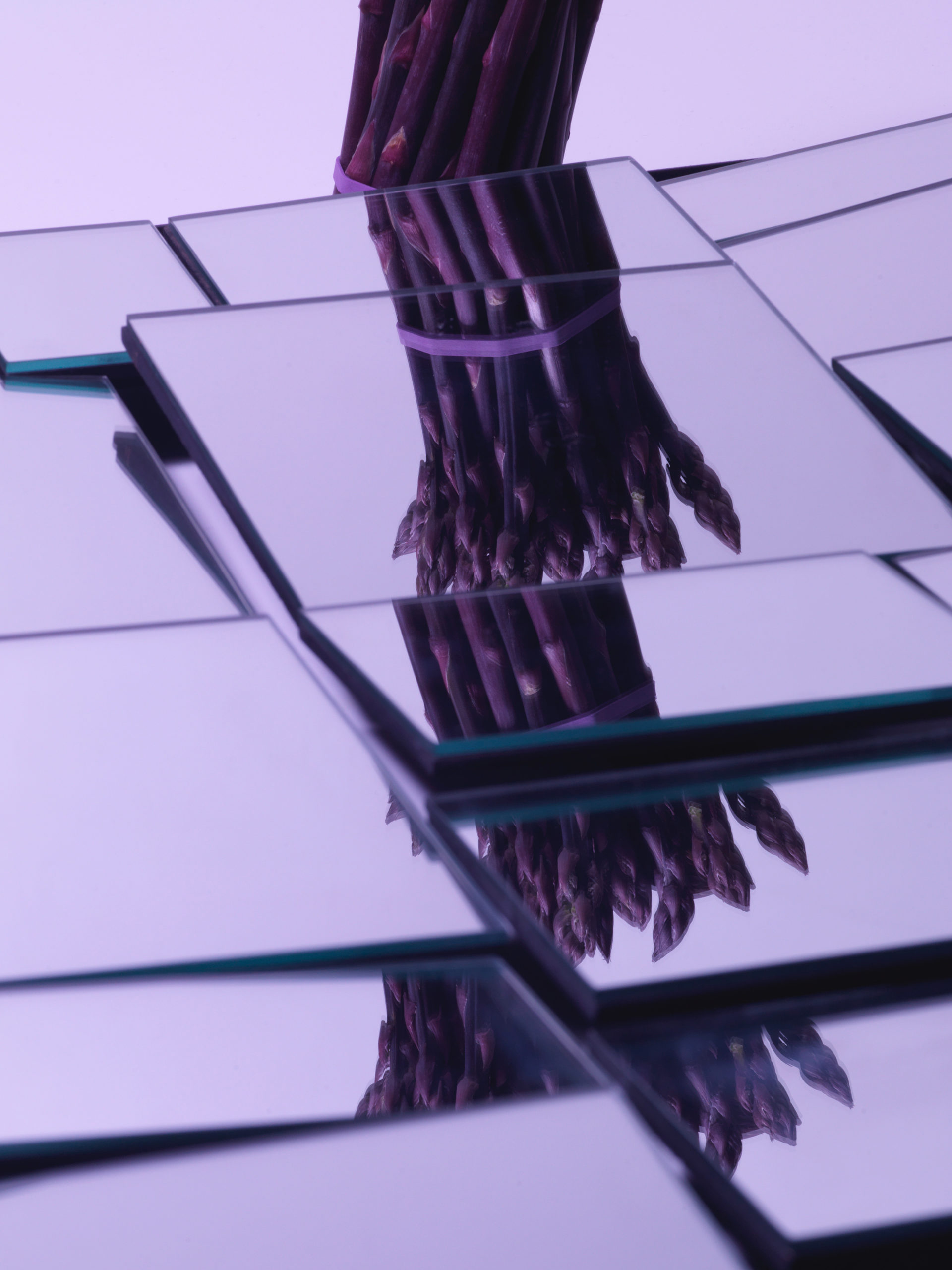 Purple Asparagus, Small Red Potatoes and Beech Mushrooms with Rich Miso Broth - Happy Belly After